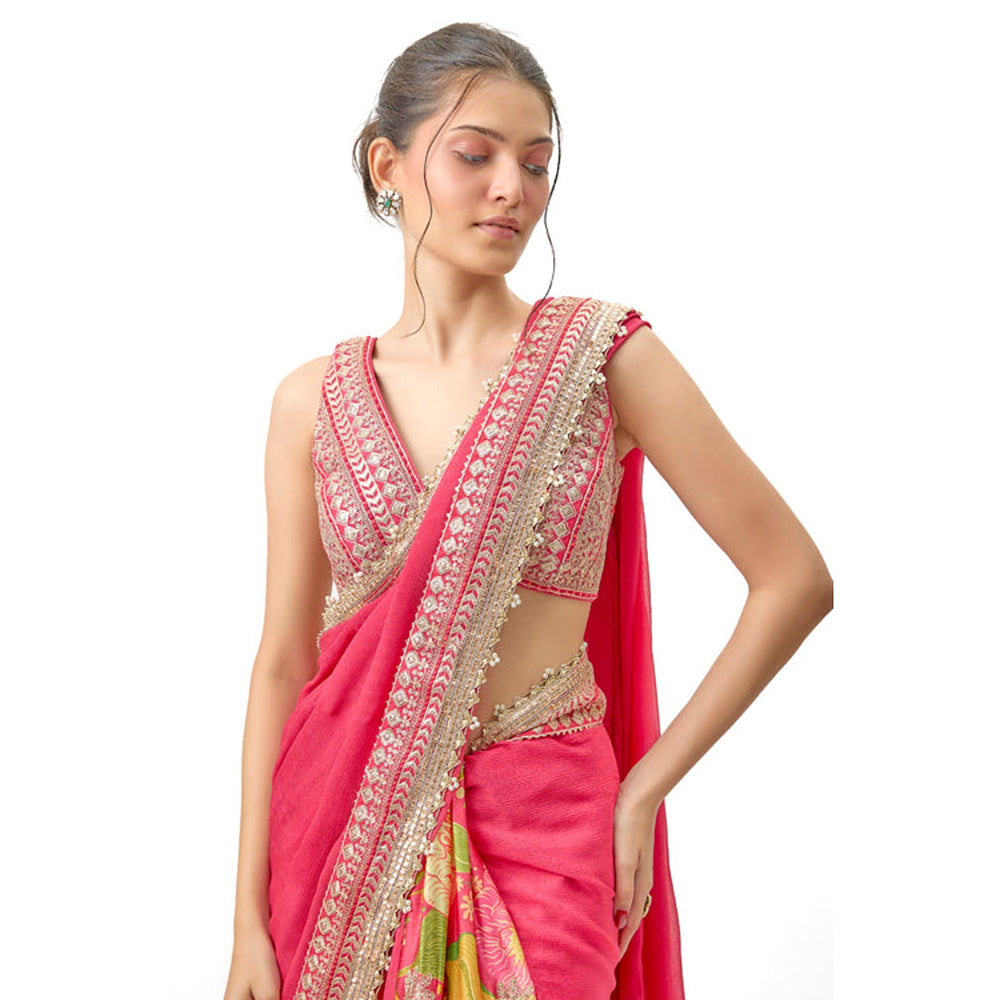 Gopi Vaid Sneha Saree with Stitched Blouse