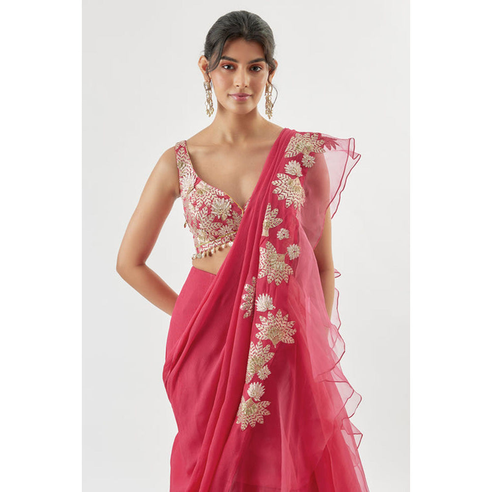 Gopi Vaid Divya Saree with Stitched Blouse