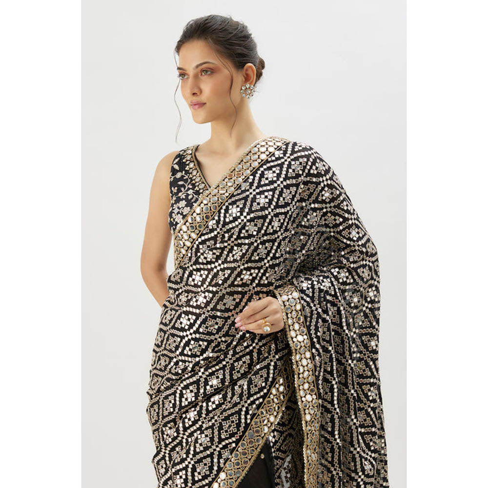Gopi Vaid Mirai Saree with Stitched Blouse