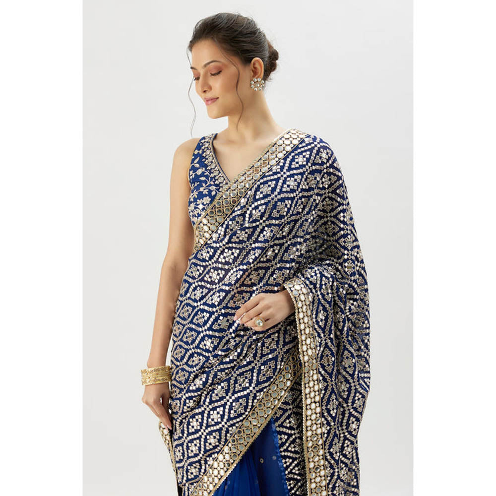 Gopi Vaid Mirai Saree with Stitched Blouse