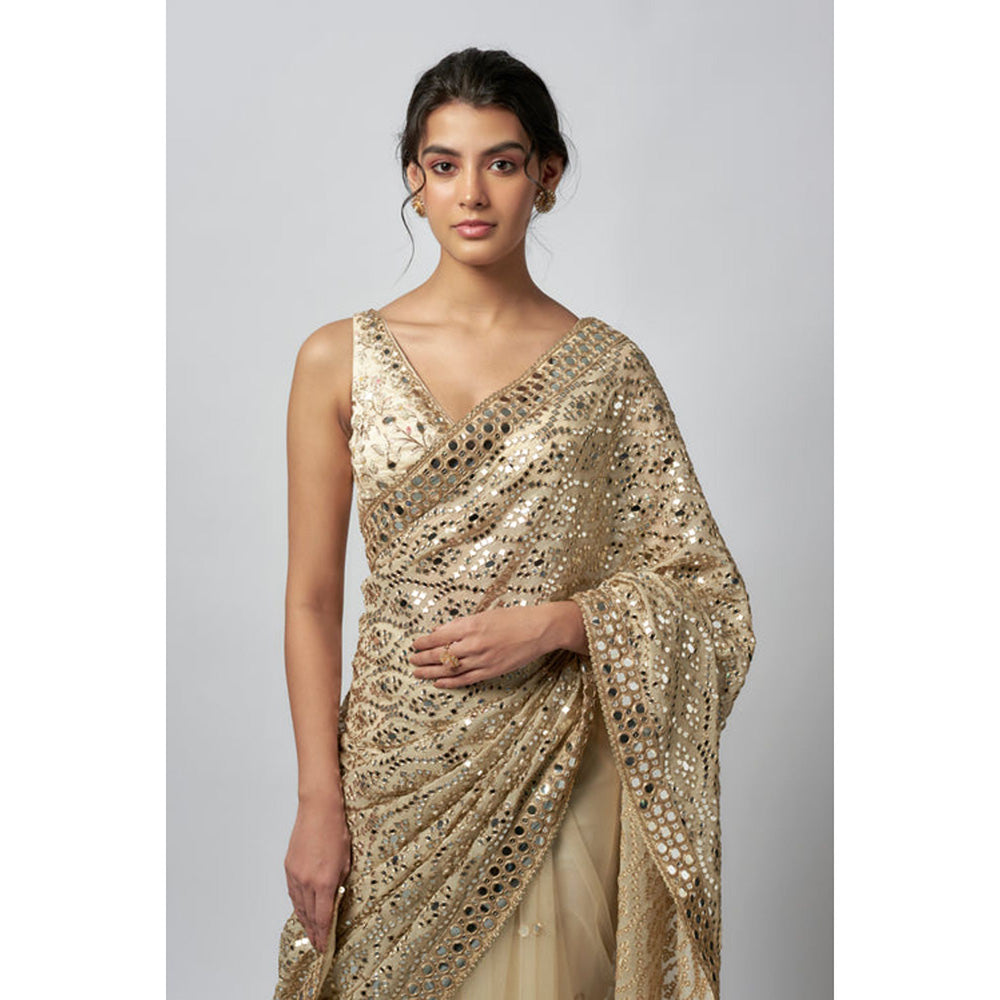 Gopi Vaid Mirai Saree with Stitched Blouse