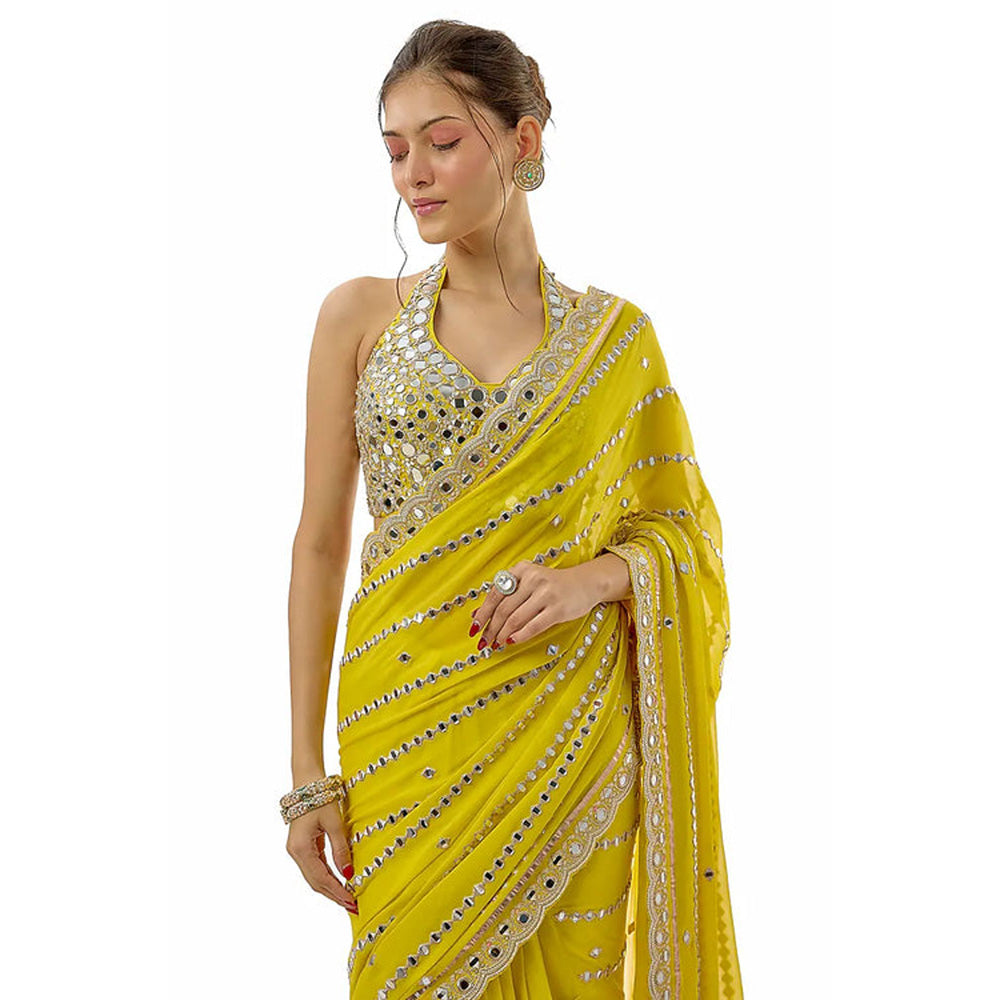 Gopi Vaid Aradhana Saree with Stitched Blouse