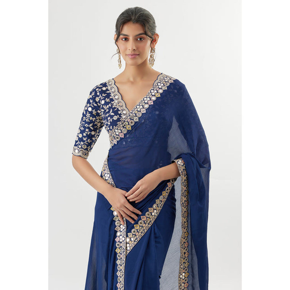Gopi Vaid Meili Saree with Stitched Blouse