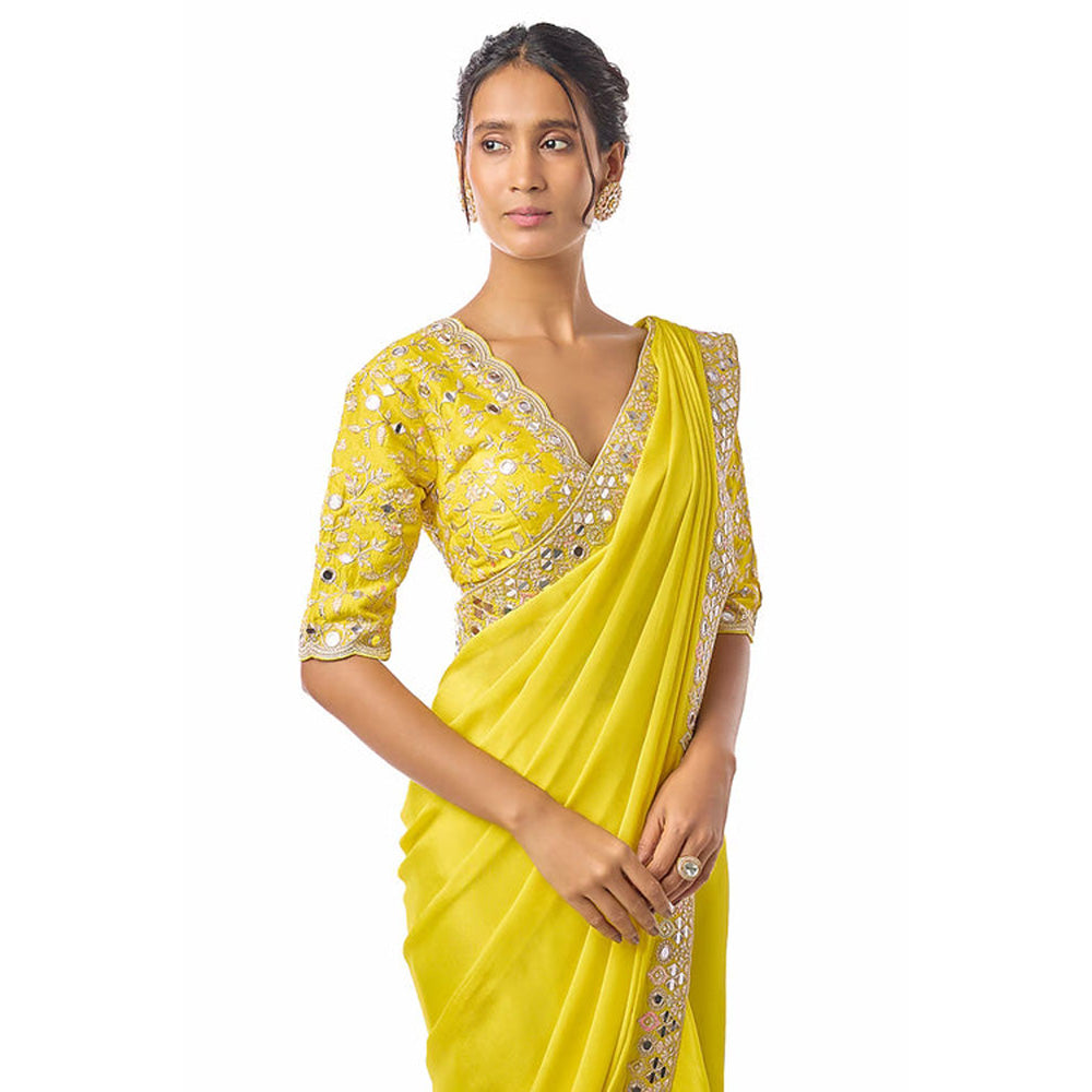 Gopi Vaid Meili Saree with Stitched Blouse