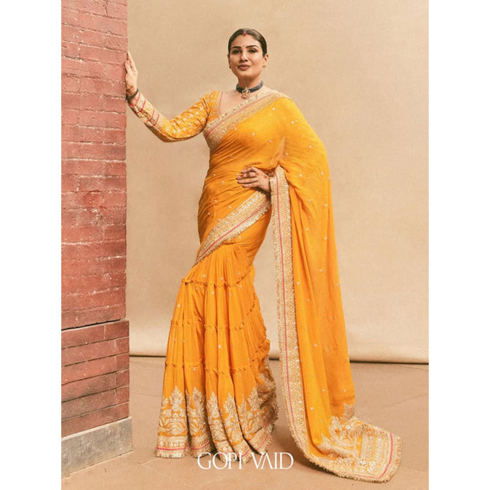 Gopi Vaid Raveena Tandon in Dilruba Saree with Stitched Blouse