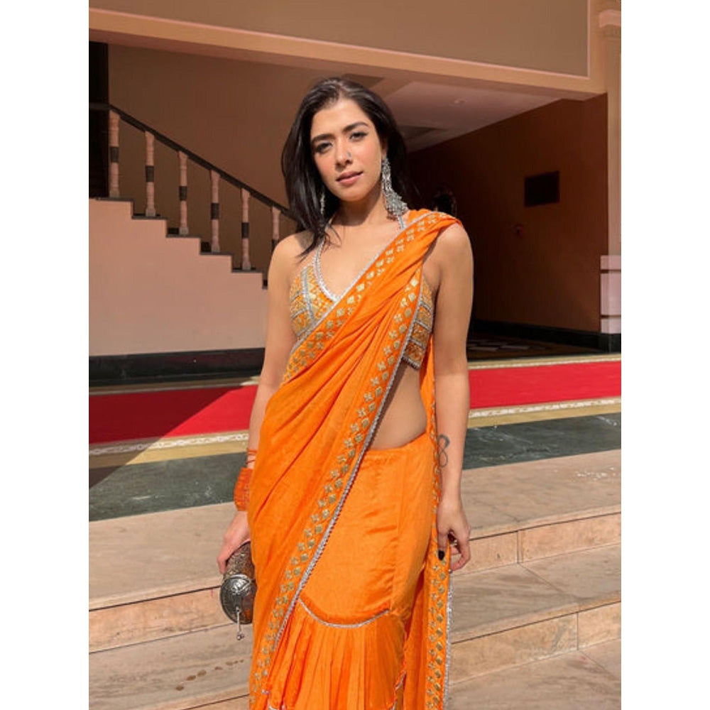 Gopi Vaid Suchi Saree with Stitched Blouse