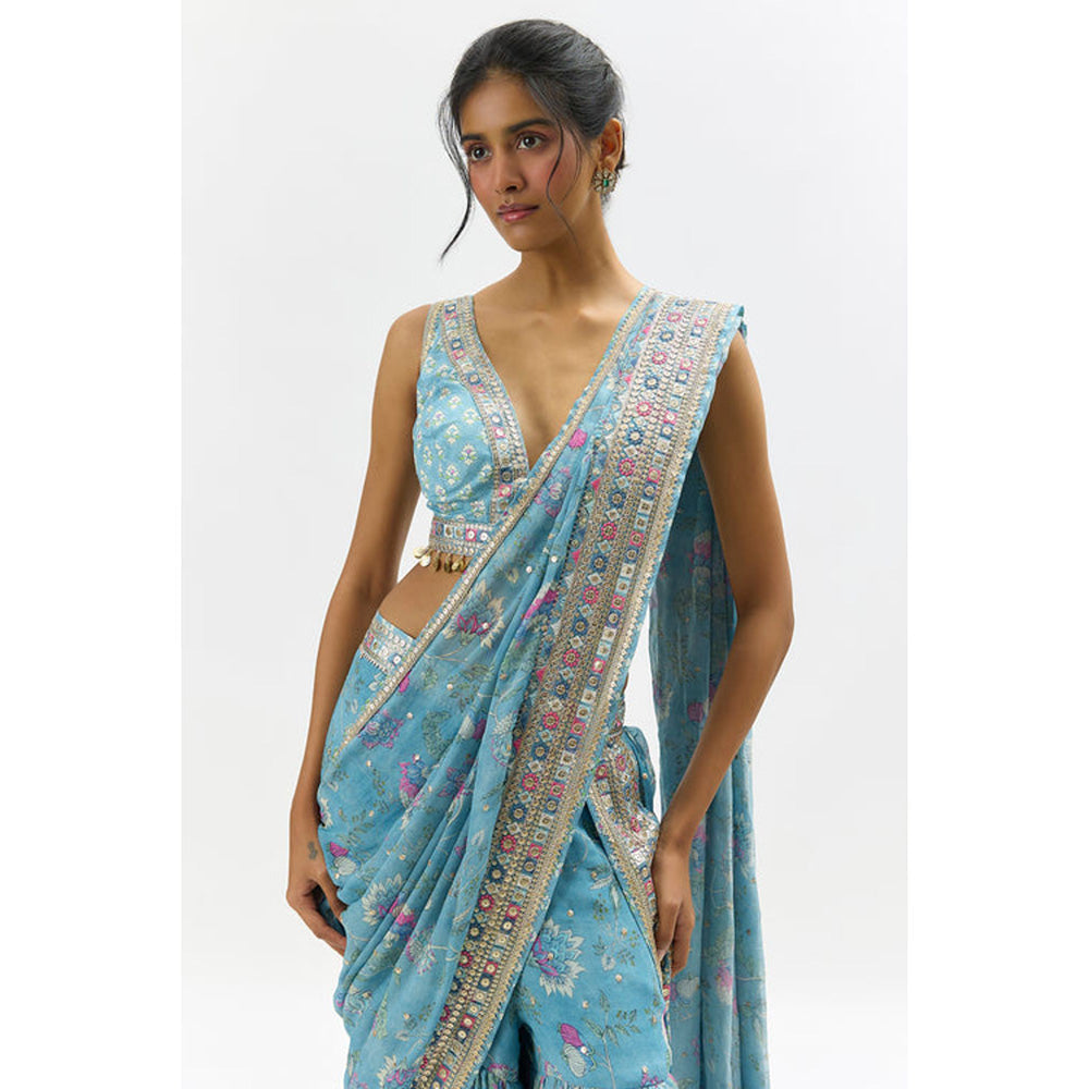 Gopi Vaid Jenisha Saree with Stitched Blouse