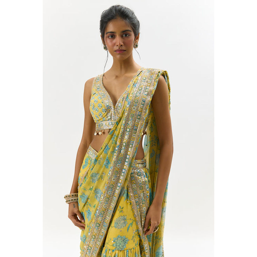 Gopi Vaid Jenisha Saree with Stitched Blouse