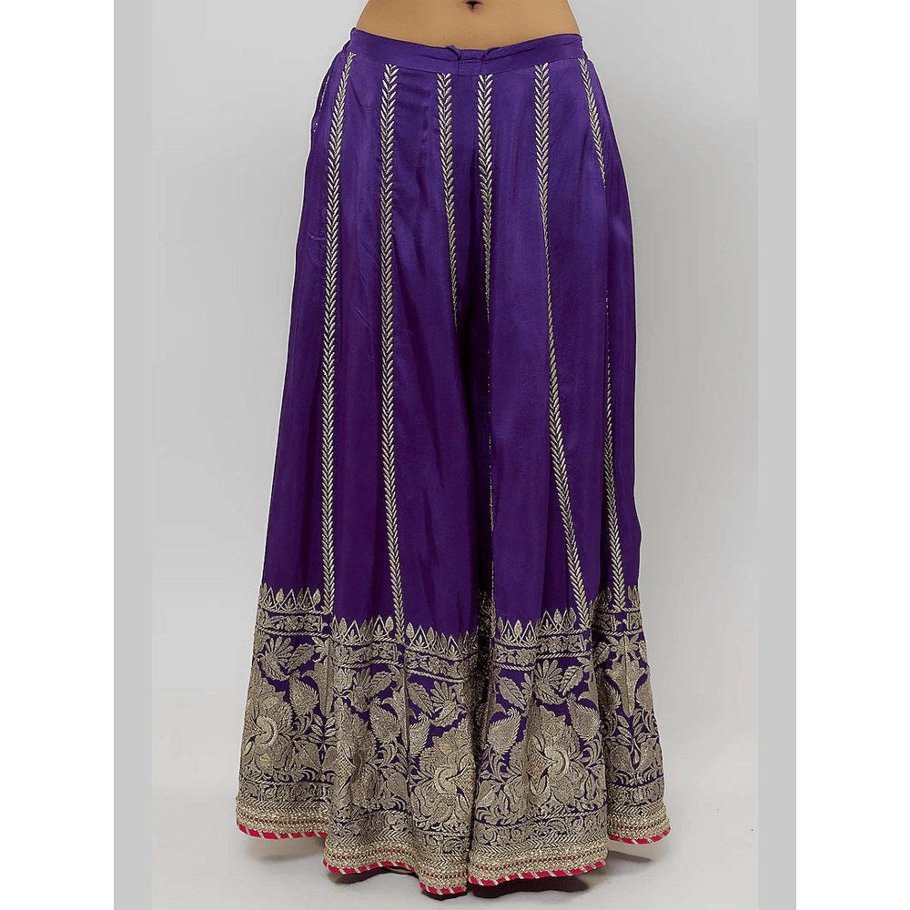 Gopi Vaid Baani Purple Kurta with Sharara and Dupatta