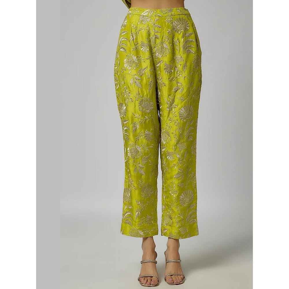 Gopi Vaid Golconda Green Floral Kurta with Pant