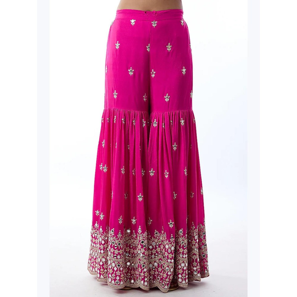 Gopi Vaid Yukta Pink Embroidered Kurta with Sharara and Dupatta