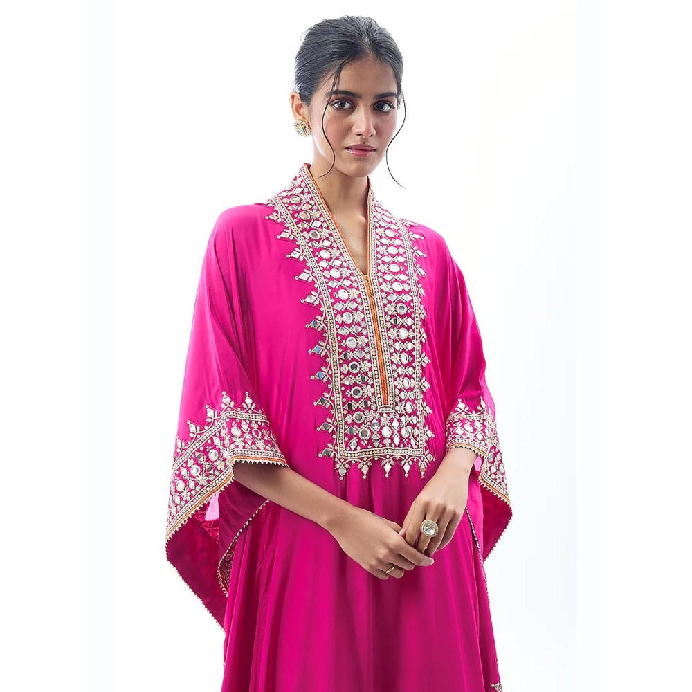 Gopi Vaid Shrushti Pink Embroidered Kurta with Sharara