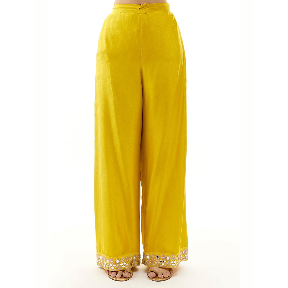 Gopi Vaid Yellow Amiha Anarkali with Palazzo and Dupatta