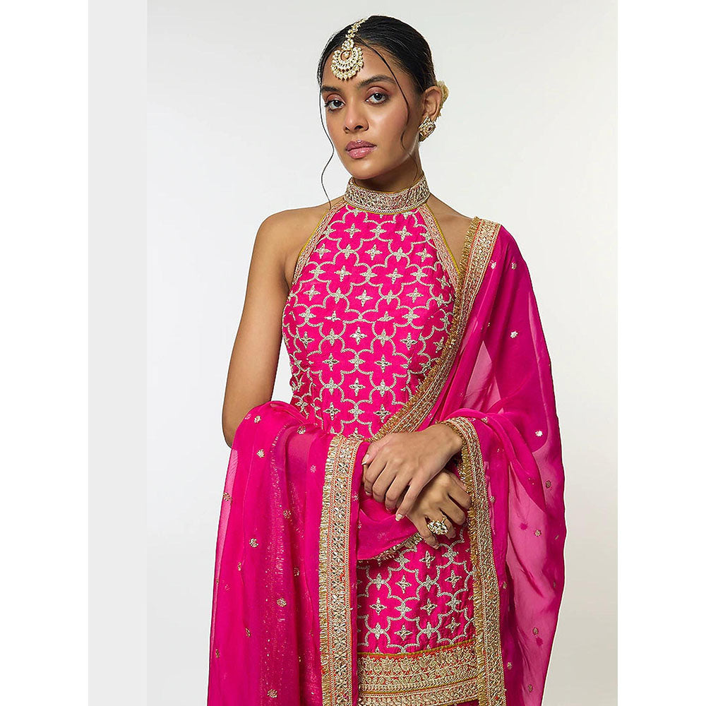 Gopi Vaid Pink Kainaat Kurta with Sharara and Dupatta