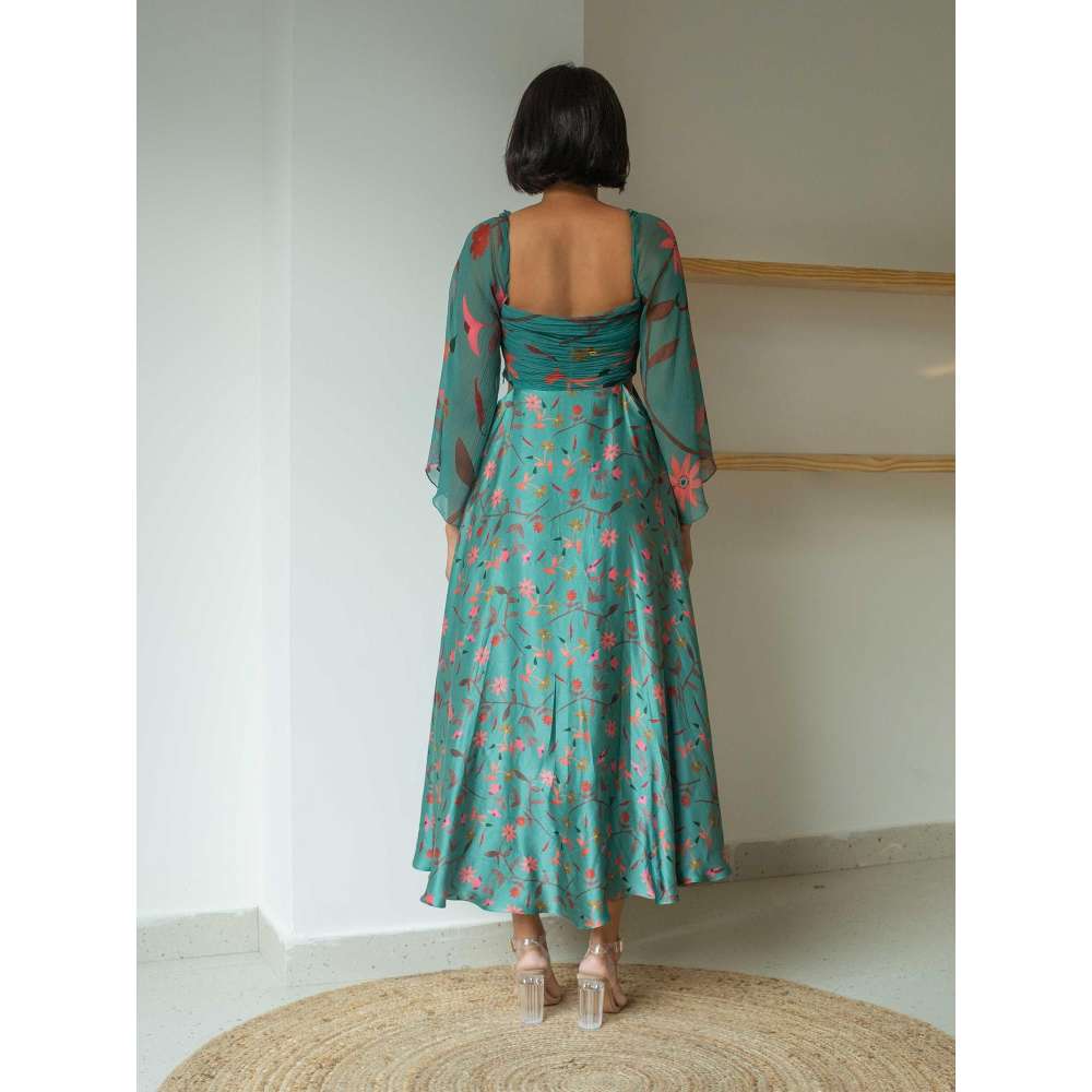 GUAPA Orman Sweetheart Cut Out Midi Dress