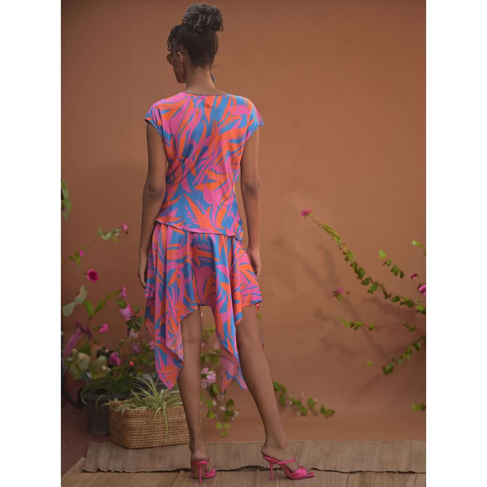 GUAPA Leila Modal Multi-Color Printed Midi Skirt