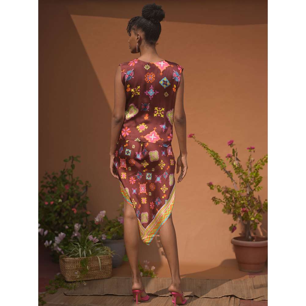 GUAPA Cleopatra Modal Brown Printed Top