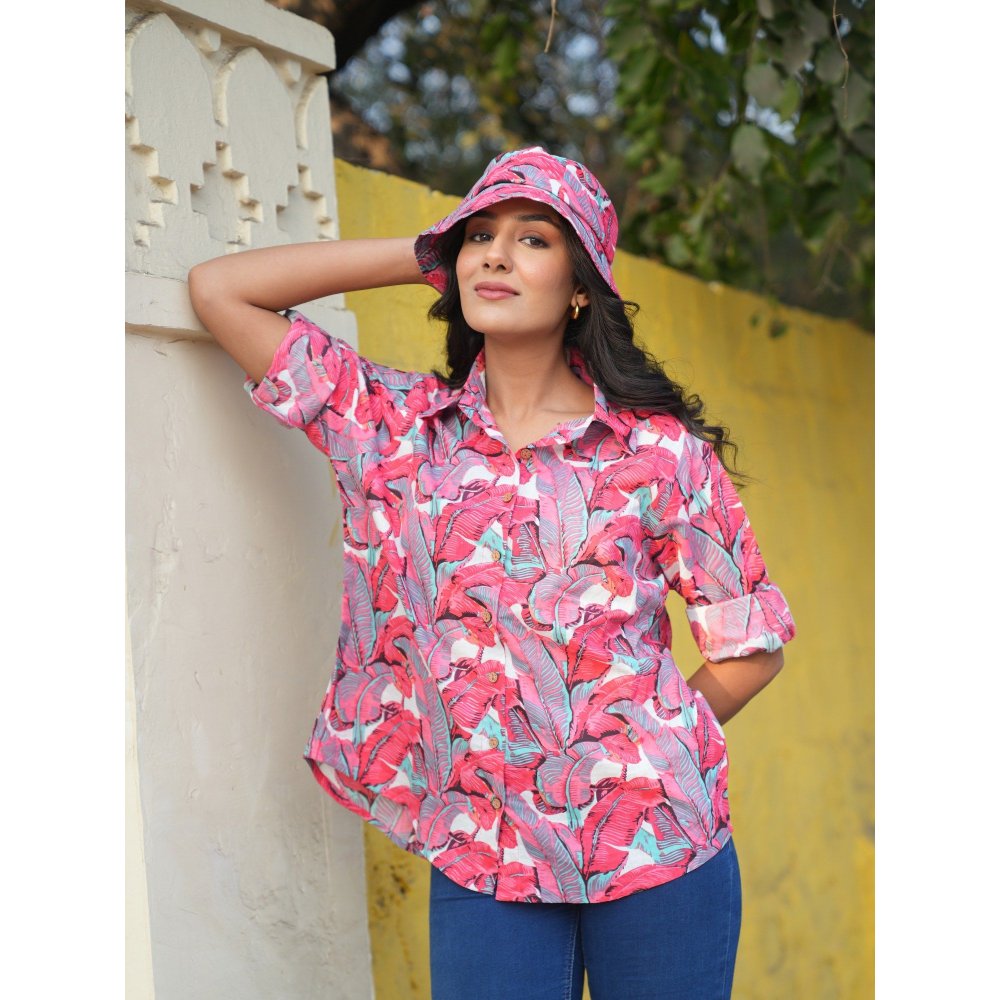 Gulaal Palm Pink Cotton Shirt