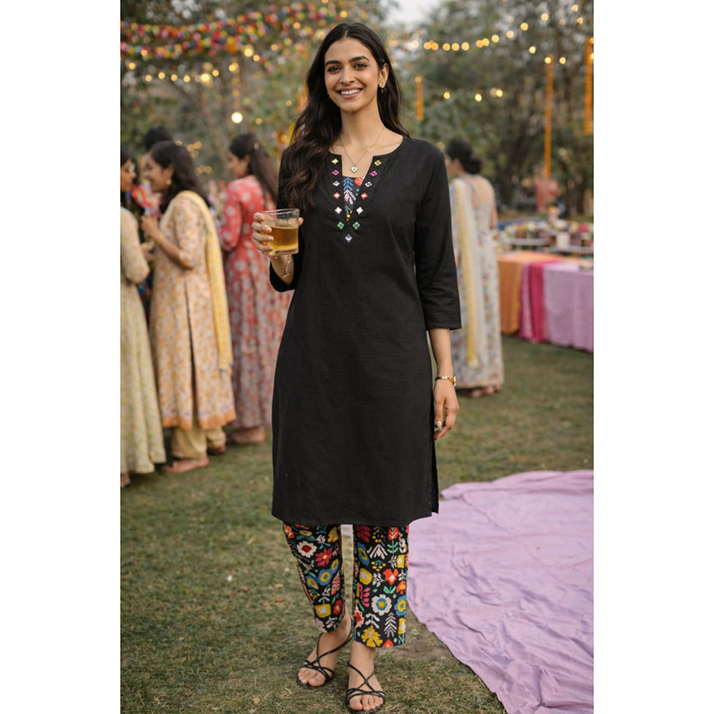 Gulaal Black Midnight Pop Kurta with Pant