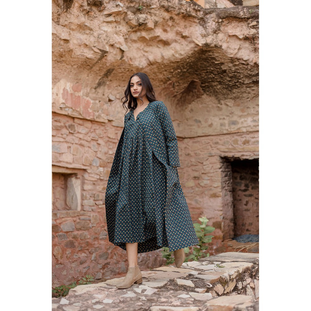 Gulabo Jaipur Kamya Green Dress & Jacket with Belt (Set of 3)