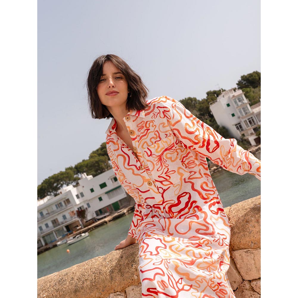 Happi Space Cabana Kaftan Dress In Sunray