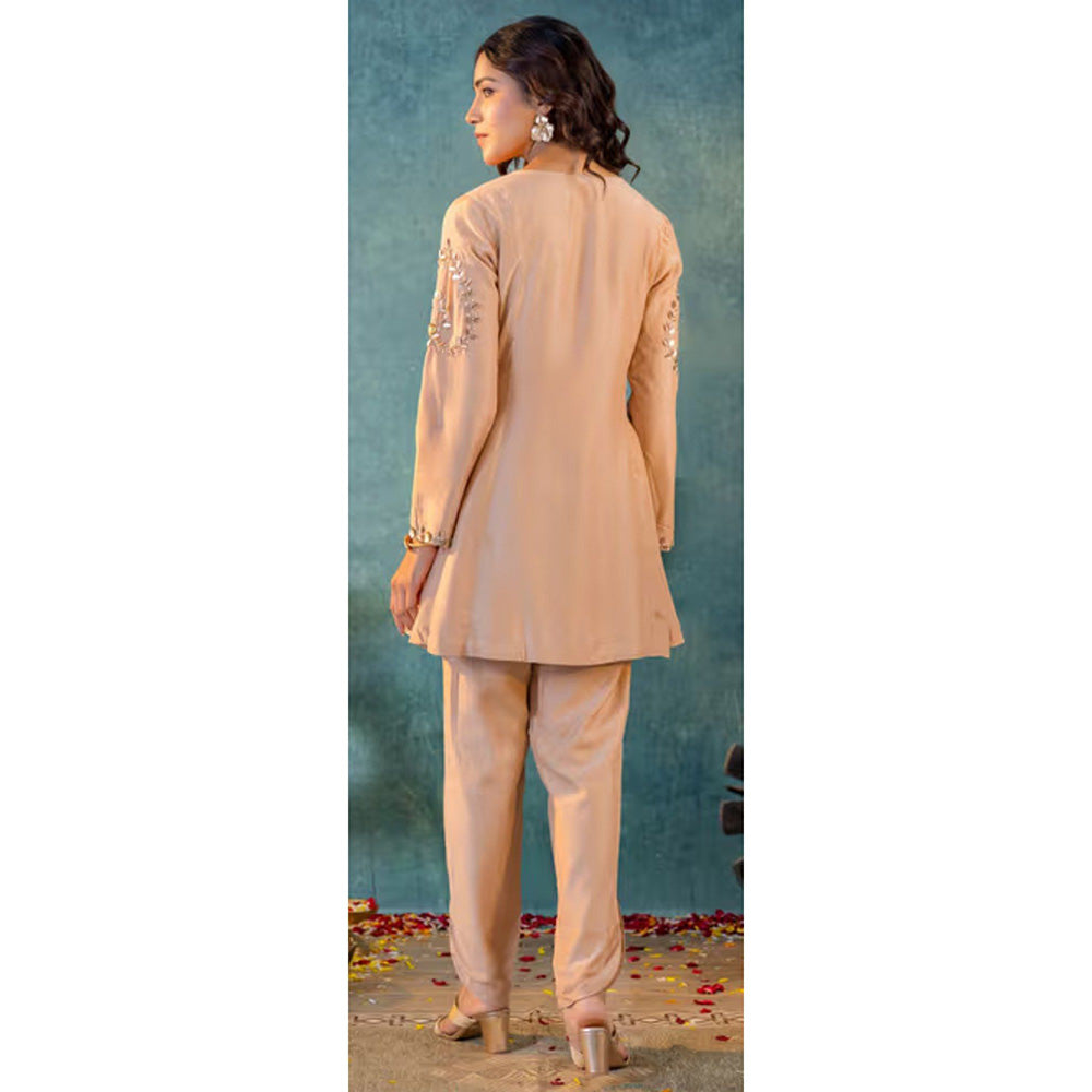 Harleen Kaur Peach Embroidered Co-Ord Set