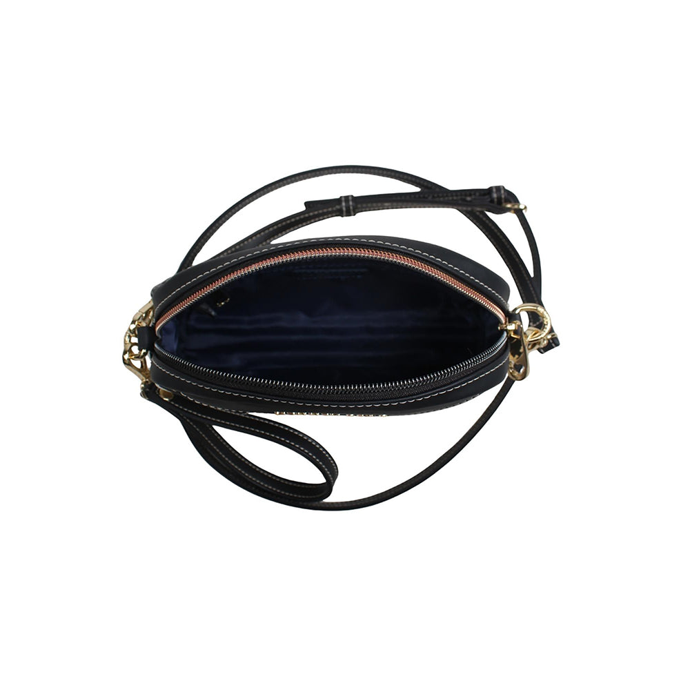 HENNEY BEAR Black White Wave Sling Bag with Detachable Strap