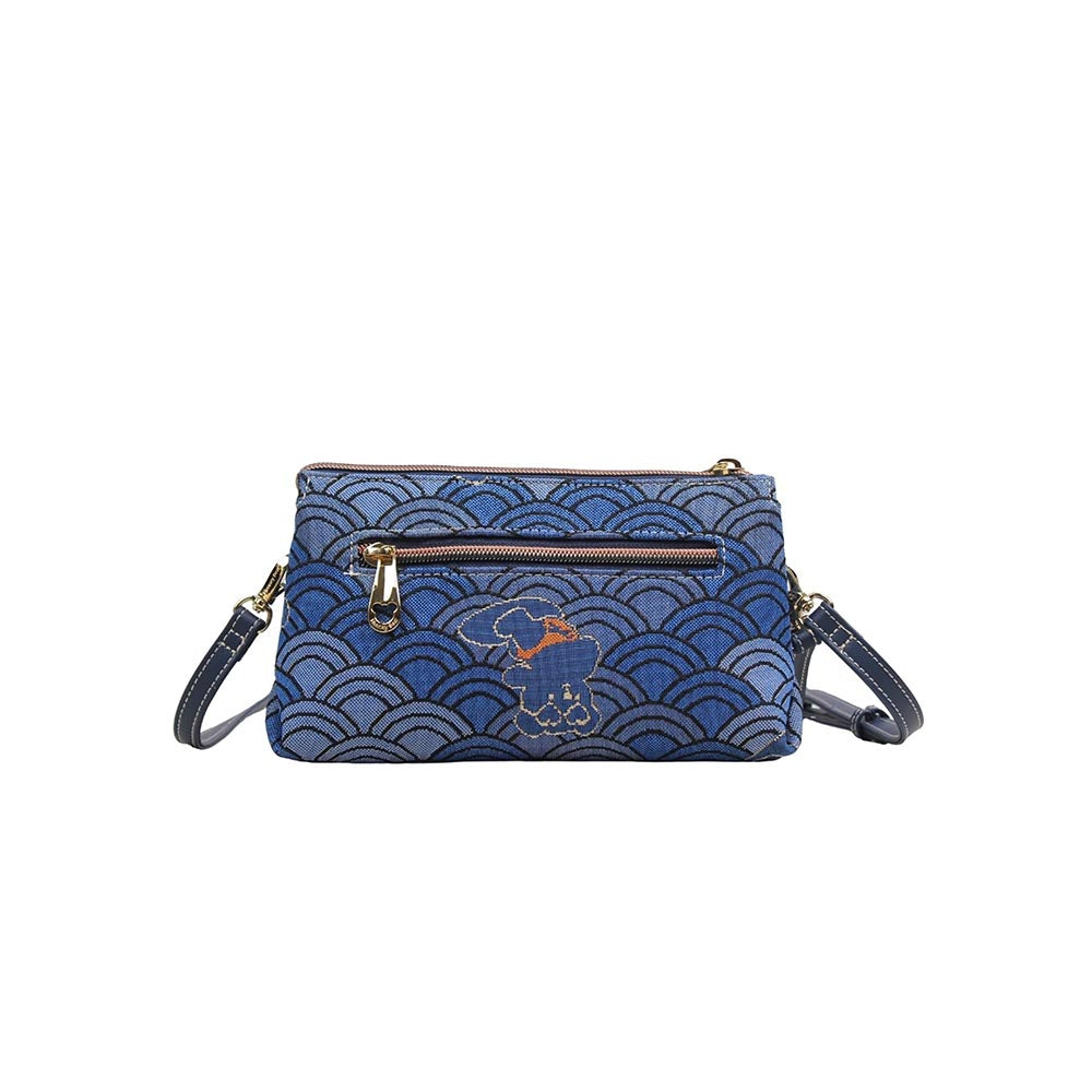 HENNEY BEAR Blue Wave Sling Bag with Detachable Strap