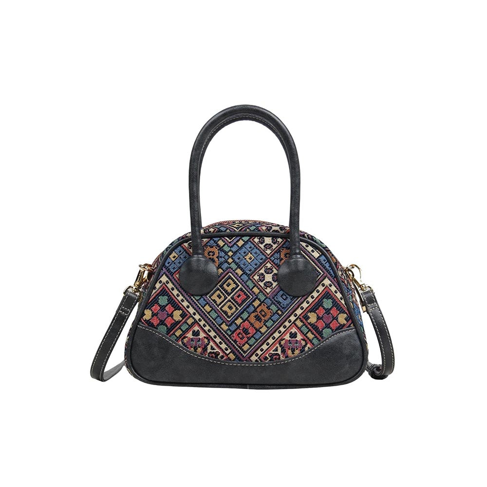 HENNEY BEAR Vintage Check Top Handbag with Detachable Strap