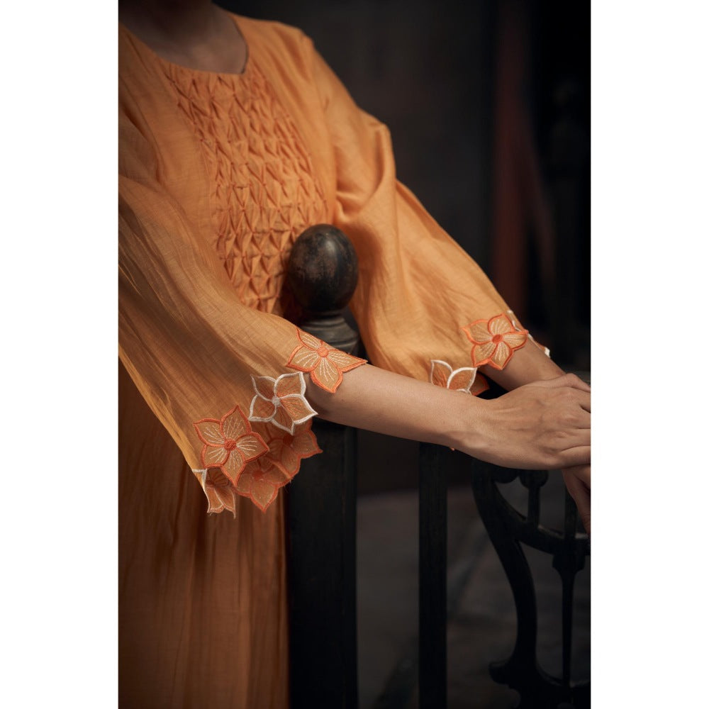 Hirika & Dhruti Mustard Smoking In The Middle Anarkali with Pant (Set of 2)