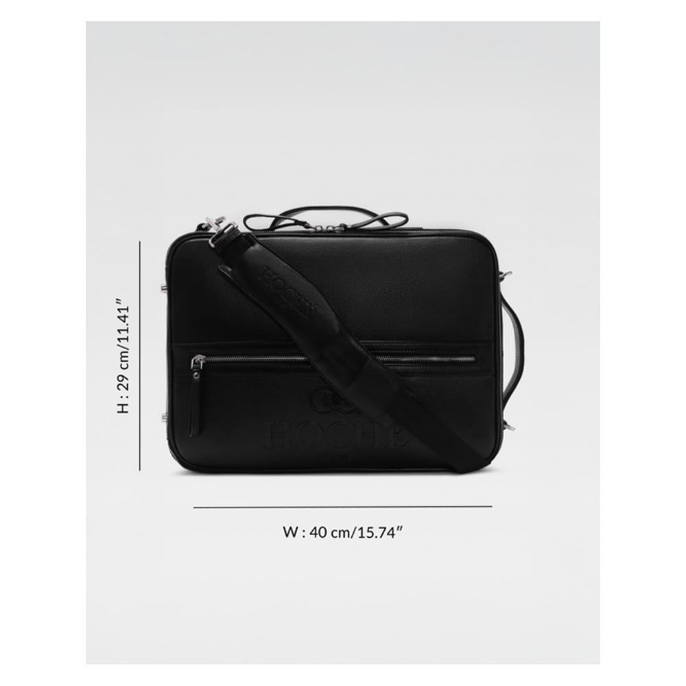 Hoche Paris Black Unstitch 3 In 1 Convertible Laptop Bag