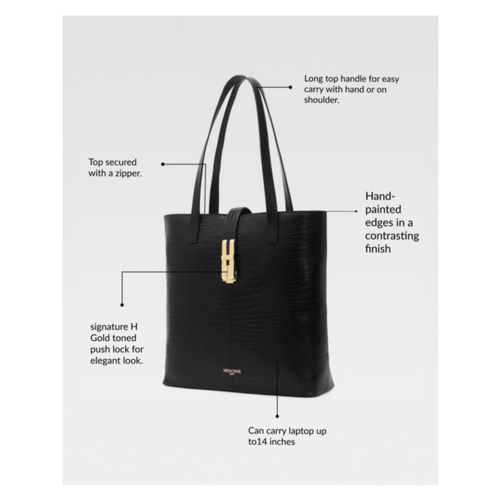 Hoche Paris Black Lisbon Black Tote Bag