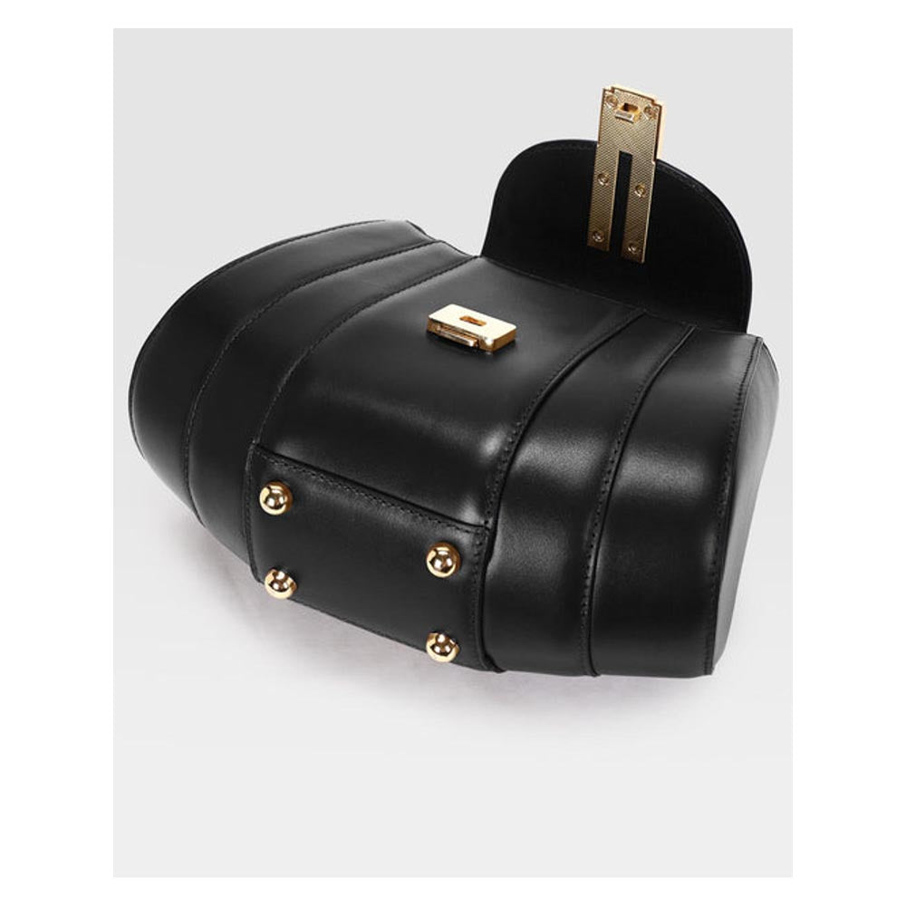 Hoche Paris Black Micro Brioche Top Black Hand Bag