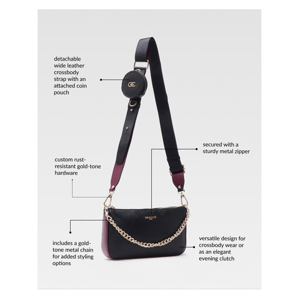 Hoche Paris Burgundy Black Milo Crossbody Bag