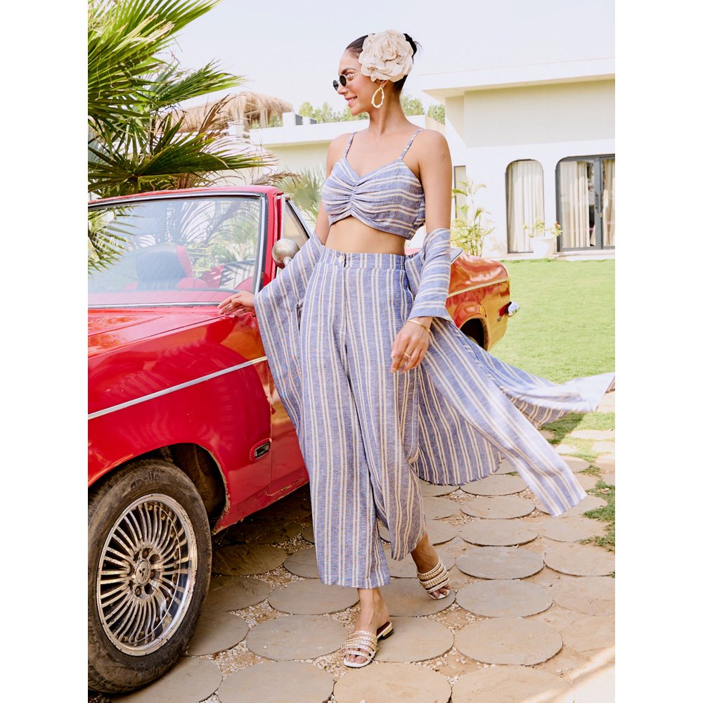 House of Fett Normandy Striped Blue Co-Ord (Set of 3)