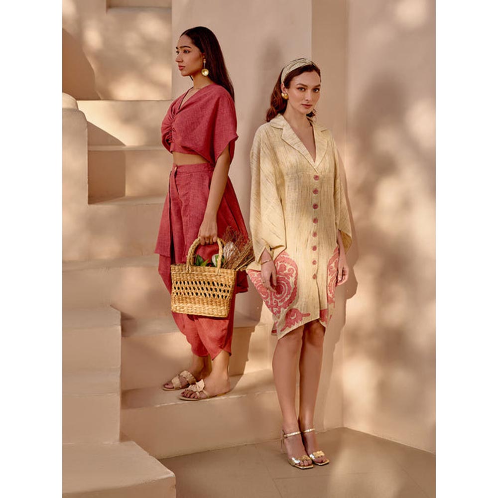 House of Fett Baku Red Linen Pant