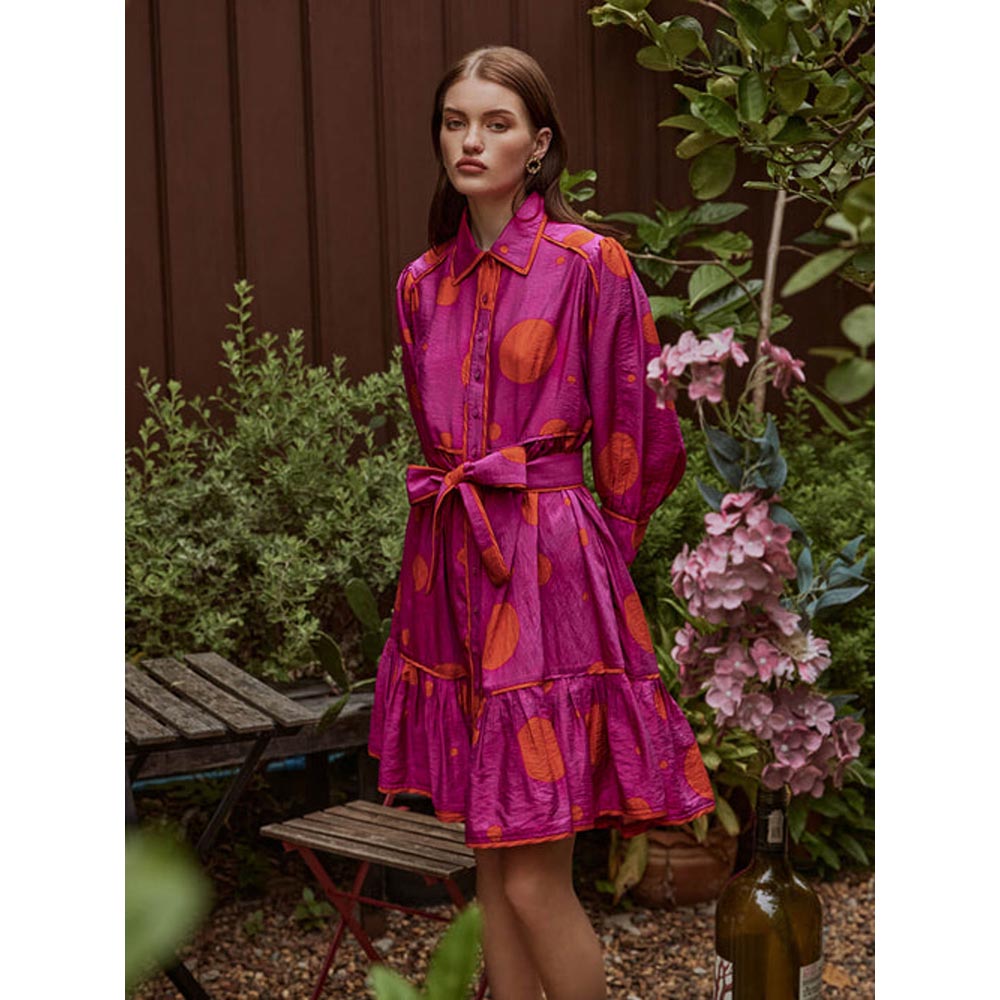 House of Fett Wonka Polka Tiered Dress - Purple