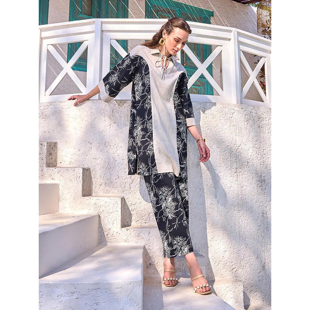 House of Fett Cedrus Cotton Blue Top with Pant Co-Ords