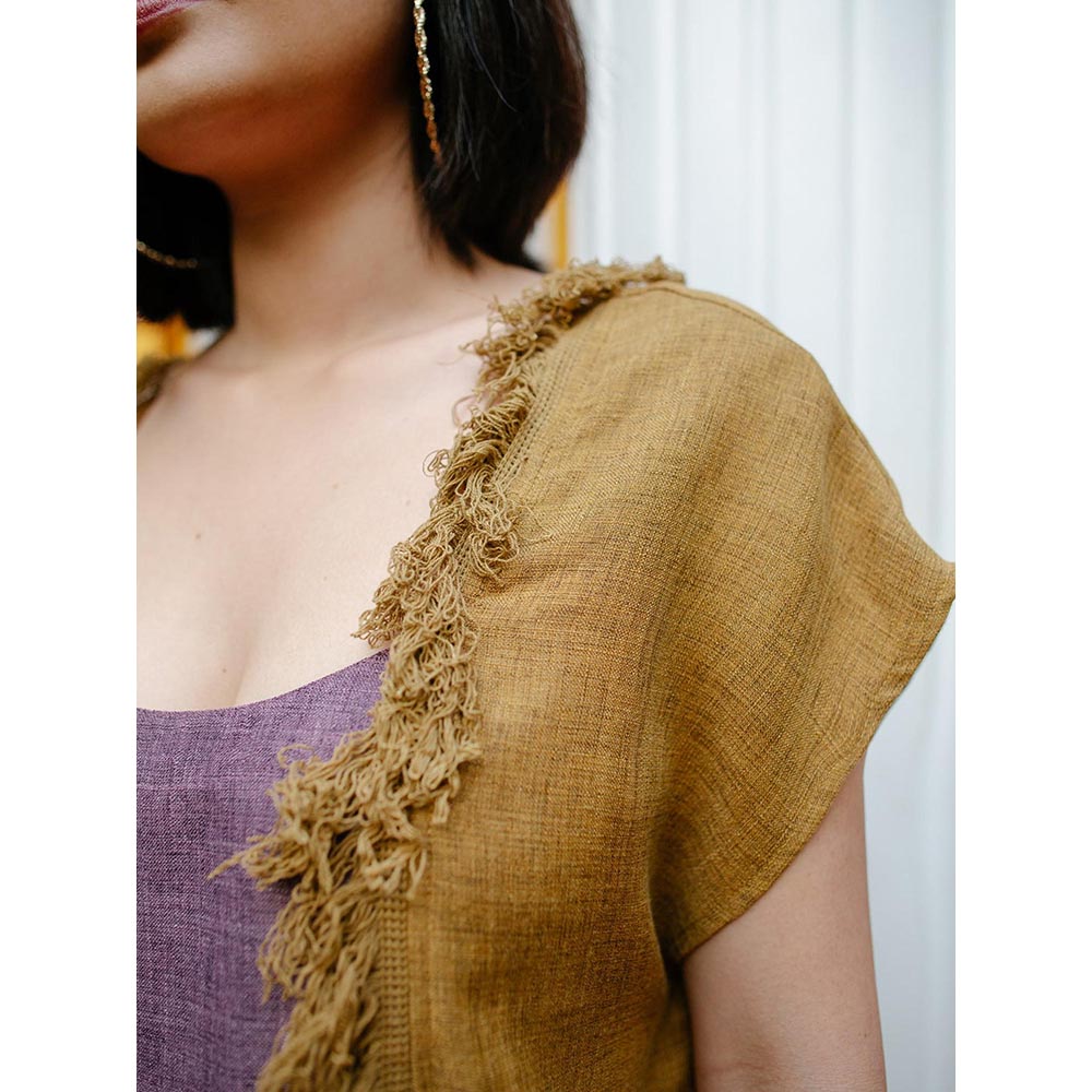 House of Fett Kekova Fringe Multicolor Kaftan with Pant