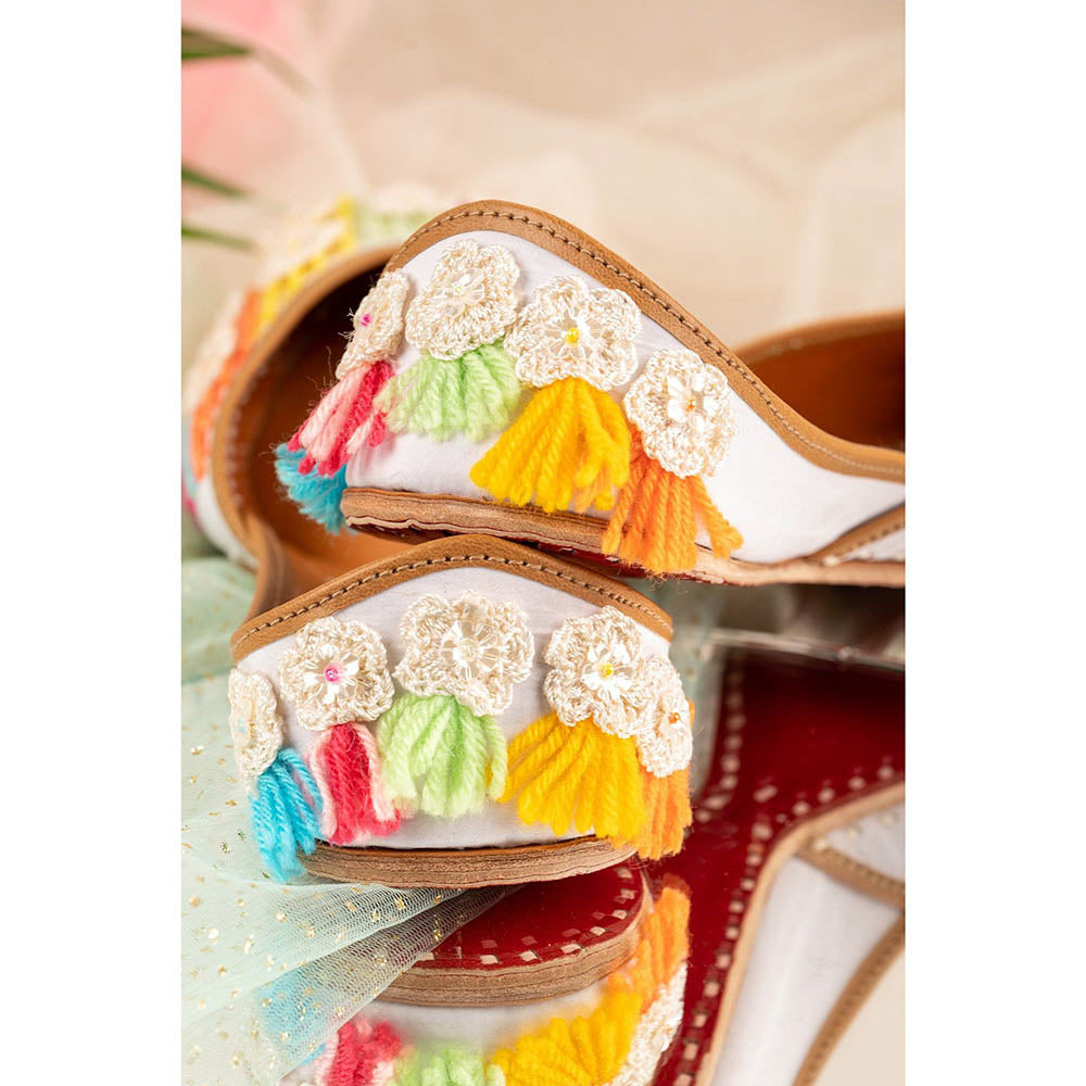 House of Vian Azalea Multi Color Embellished Juttis