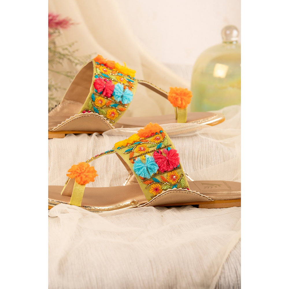 House of Vian Amira Multi-Color Embellished Kolhapuris