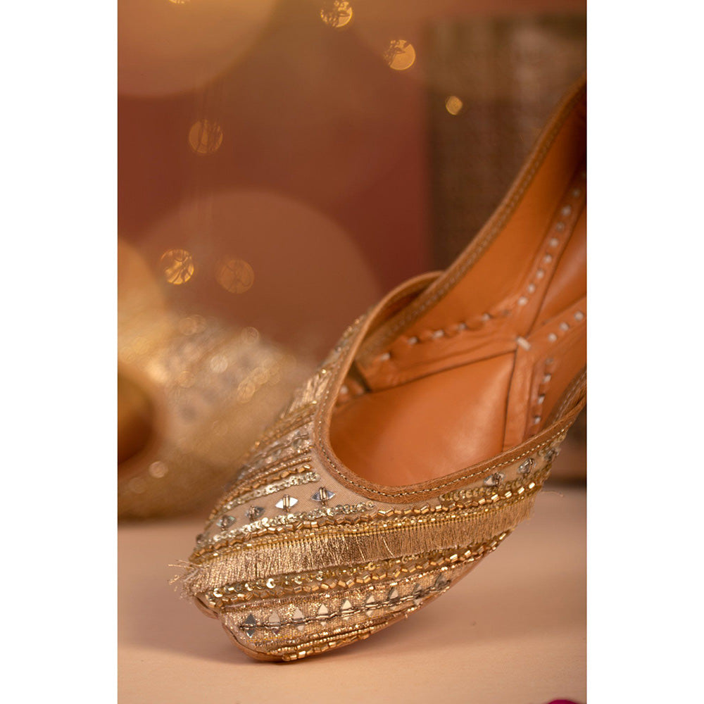 House of Vian Sehar Gold Embellished Juttis
