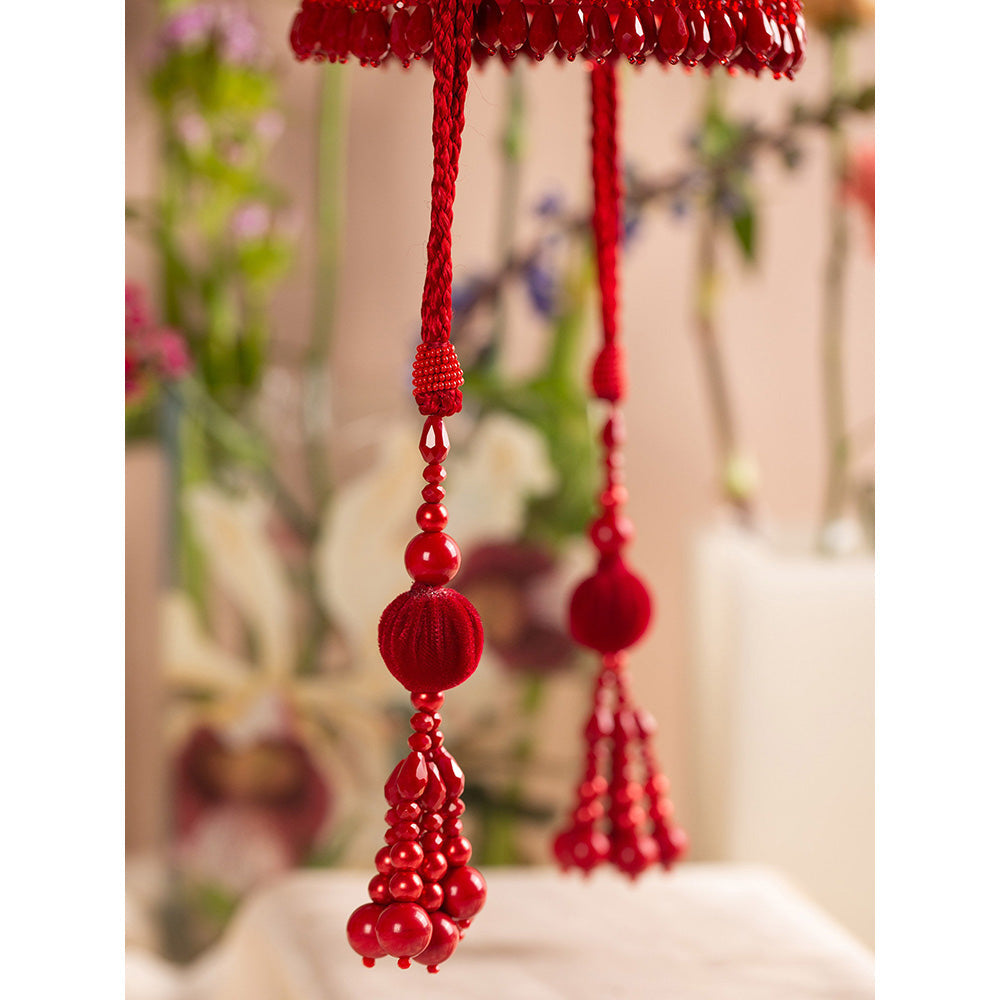 House of Vian Laila Red Embellished Potli Bag for Women