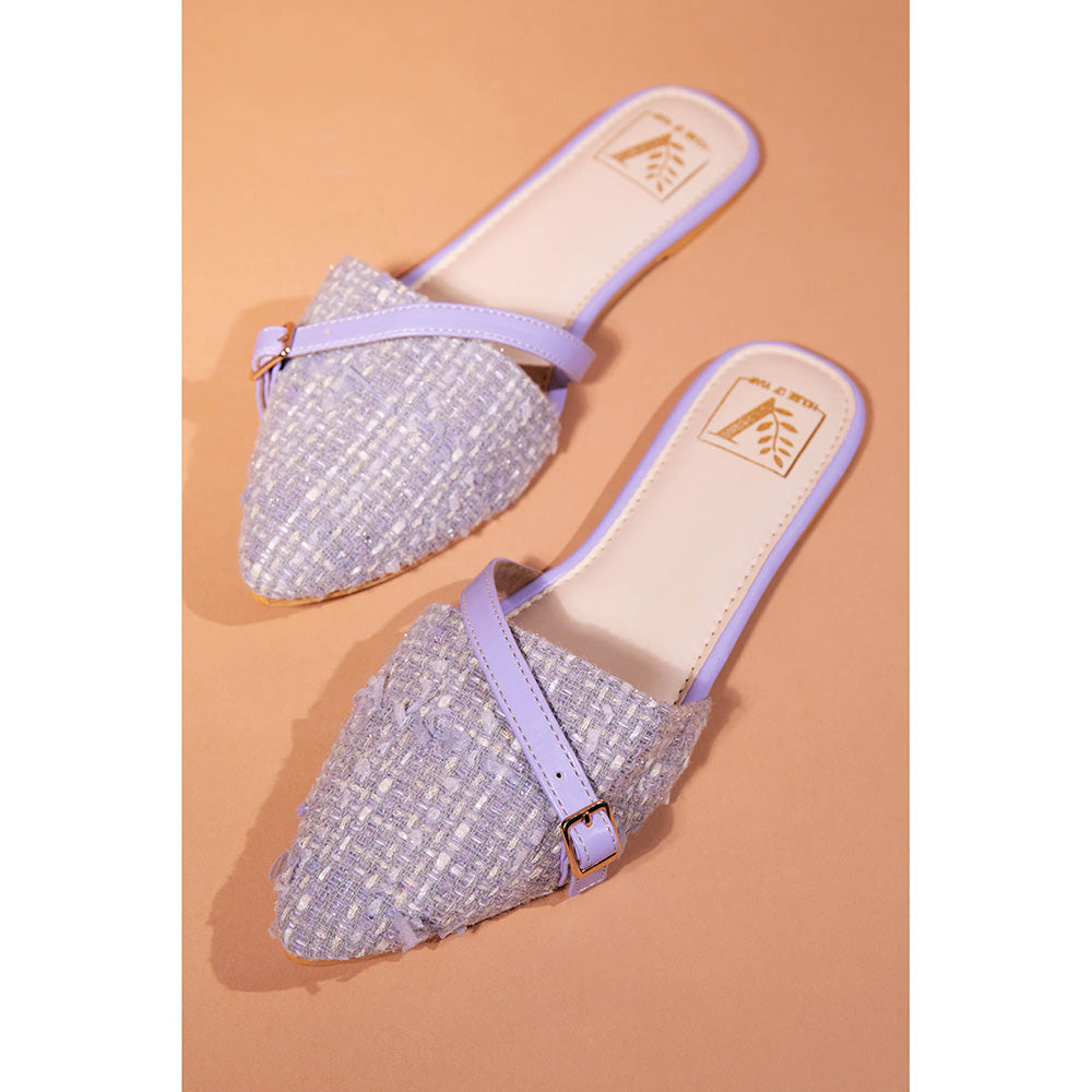 House of Vian Lavender Loom Mules for Women