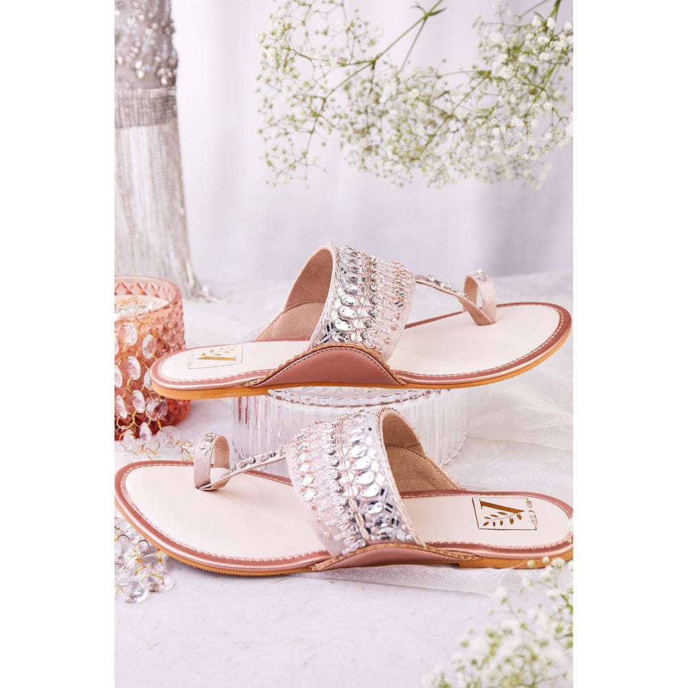 House of Vian Ayna Rose Gold Kolhapuri