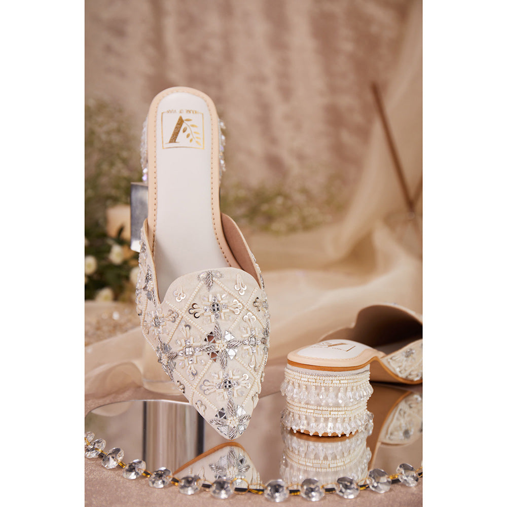 House of Vian Women White Ilina Heeled Mules