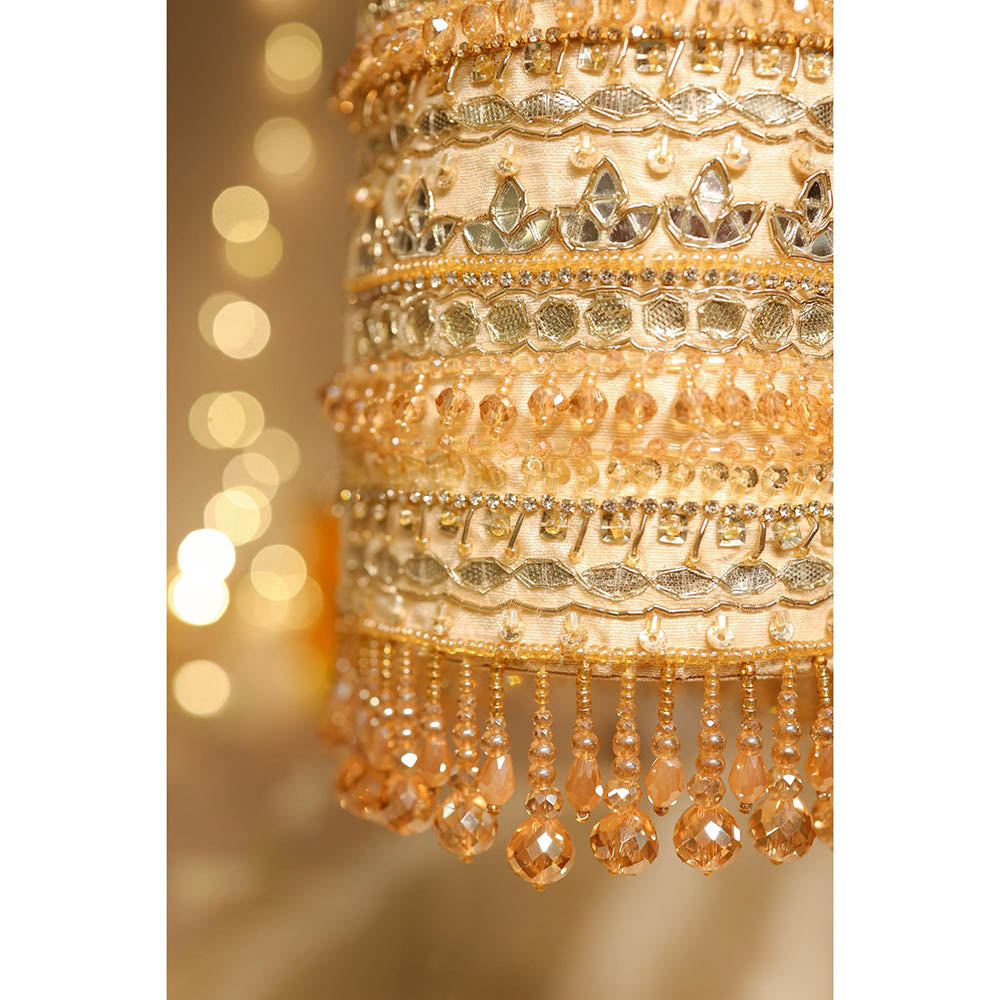 House of Vian Women Embellished Gold Potli