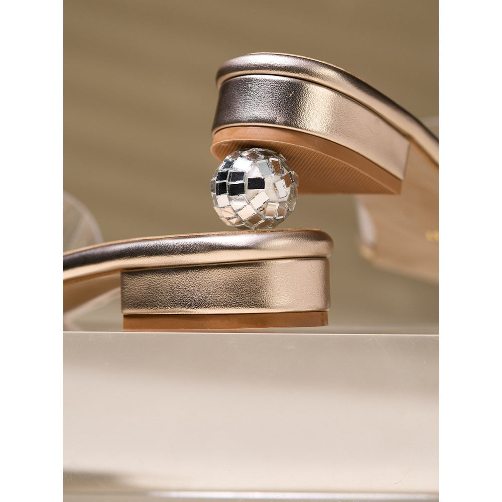 House of Vian Bianca Gold Sandals Heels