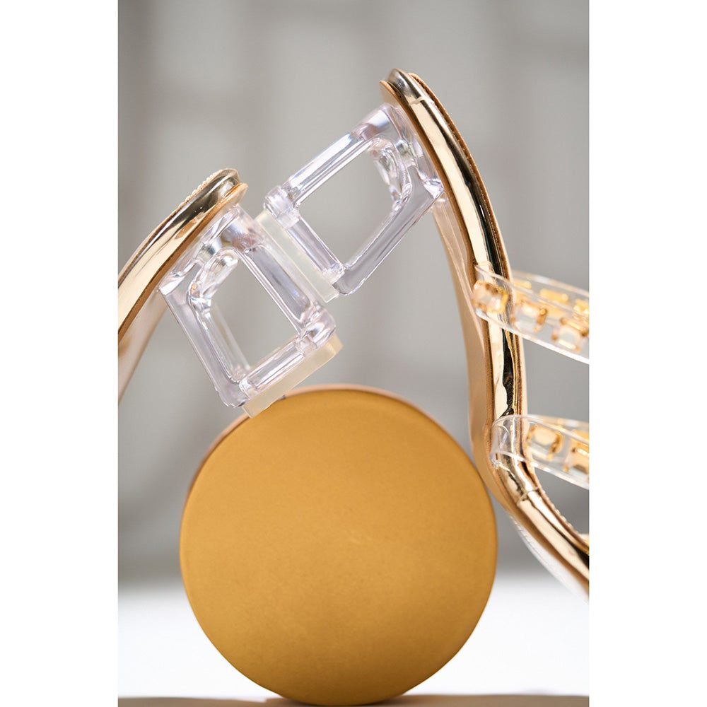 House of Vian Rihanna Gold Sandals Heels