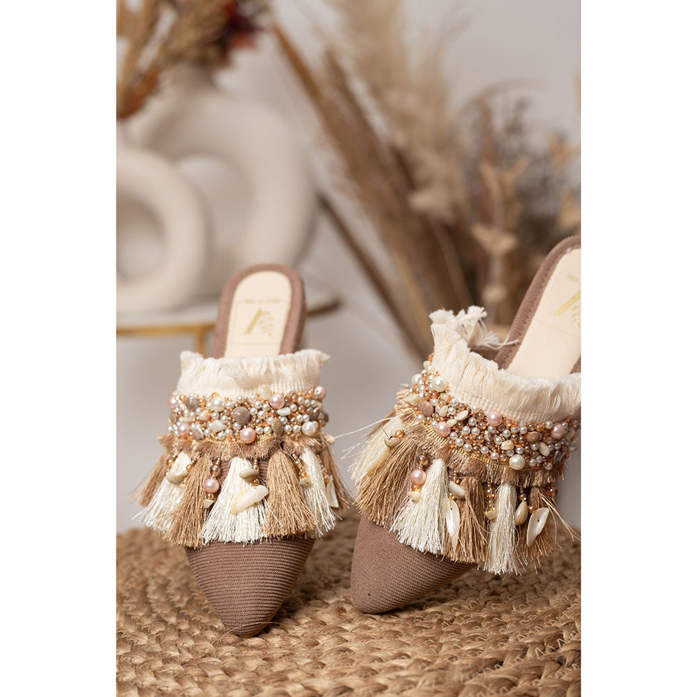 House of Vian Brown Struck Mules